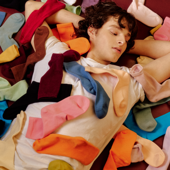 Melange Gray Litu Air Daily Crew Socks for men, available in six colors, designed for comfort and style in K-Beauty fashion.