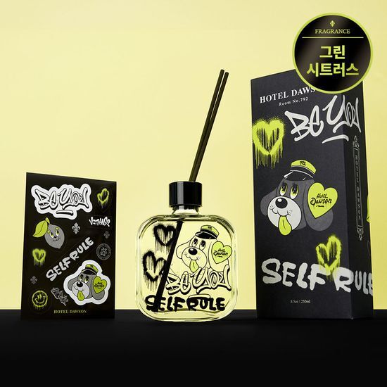 Hotel Dawson 250ml Graffiti Edition Diffuser, a stylish fragrance for personal care, featuring vibrant artwork and the room number 792.