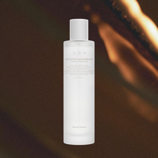90ml GHB Scented Hair & Body Mist in Balsam Wood fragrance, perfect for a refreshing and captivating scent experience.