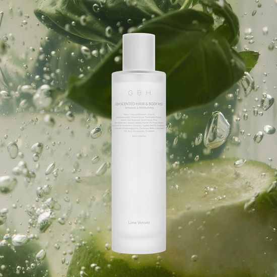 GHB Scented Hair & Body Mist 90ml in Lime Vetiver fragrance, perfect for a refreshing personal care experience.