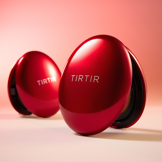 Mocha Tirtir Mask Fit Red Cushion_25N showcasing a smooth, creamy texture in a sleek compact, perfect for a flawless makeup finish.