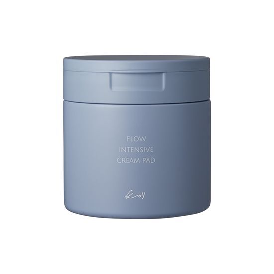 50 sheets of Koi Flow Intensive Cream Pads for skincare, featuring K-Beauty technology for hydration and rejuvenation.