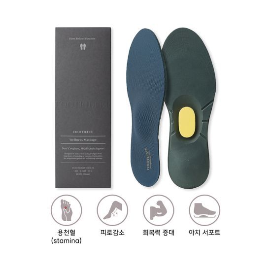 Foot Filter Wellness Yongcheon Blood Circulation Massage Insole for men, designed to enhance blood flow and comfort, available in sizes 250 to 290mm.
