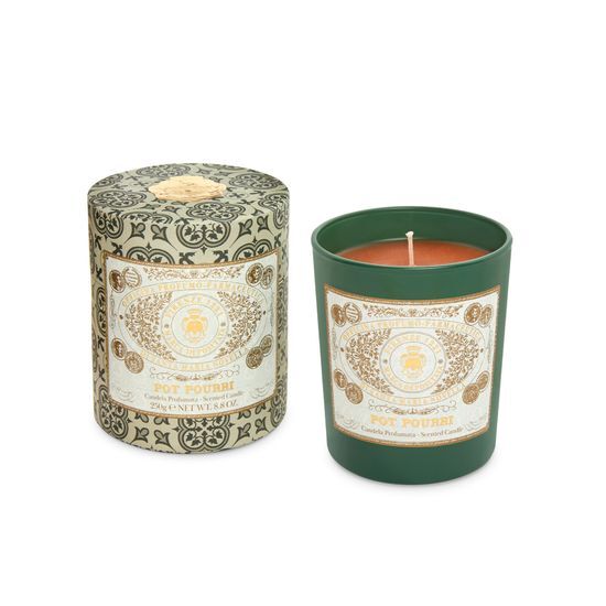 Santa Maria Novella Potpourri Scented Candle 250g in elegant packaging, perfect for enhancing ambiance with luxurious fragrance.