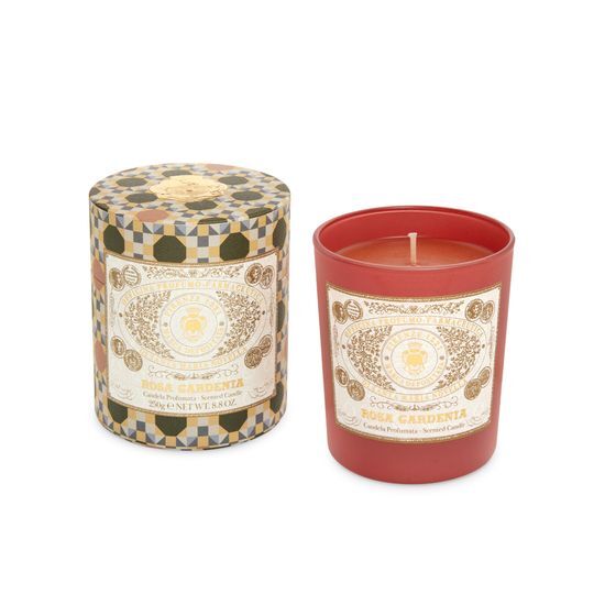 Santa Maria Novella Rosa Gardenia Scented Candle, 250g - Elegant fragrance candle in a stylish container, perfect for creating a soothing atmosphere.