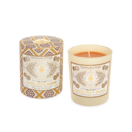 Alt text: Santa Maria Novella Aqua della Regina Scented Candle 250g in elegant packaging, perfect for adding a luxurious fragrance to your space.