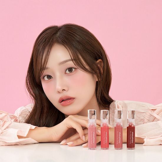 Alt text: MouMou Dew Drop Pink Pairing 5g in vibrant pink garnished design, showcasing four color variants for stylish accessory options.