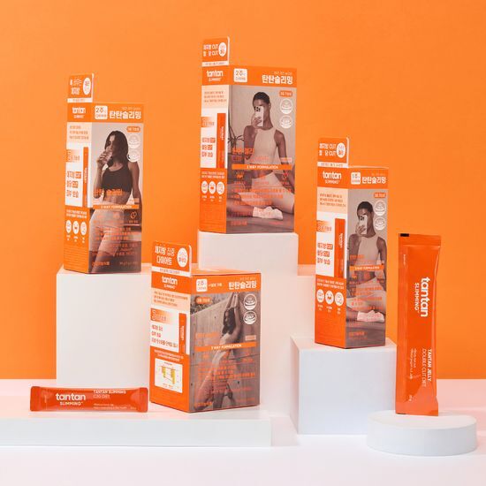 Various Tantan Slimming Collection options: Jelly, C3G, and Tea in sleek packaging.