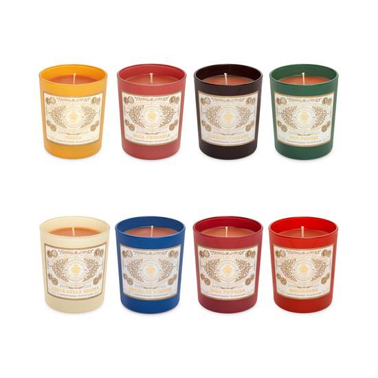 Santa Maria Novella scented candle 250g in a decorative jar, available in eight fragrances, perfect for enhancing ambiance and relaxation.