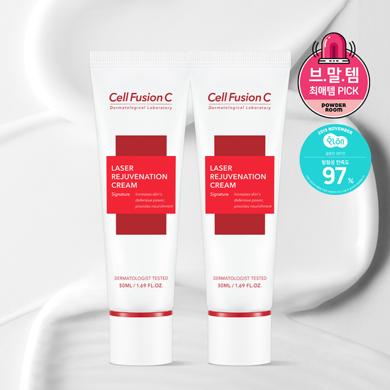Cell Fusion C Laser Rejuvenation Cream 50ml Double Pack - K-Beauty skincare moisturizer for revitalizing and rejuvenating the skin.