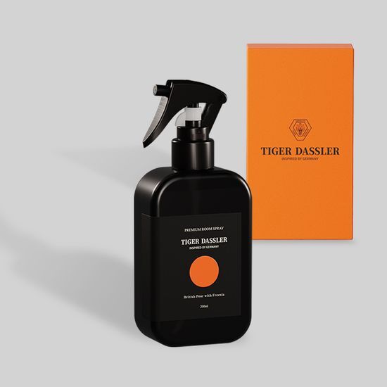 200ml Tiger Dazzler Fabric Fragrance Room Spray in British Pear with Freesia, part of the K-Beauty man's beauty collection.