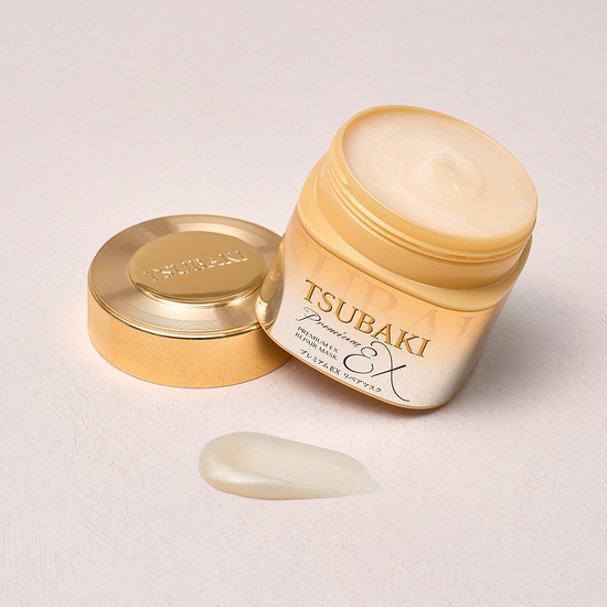 180g Tsubaki Premium EX Repair Mask for hair care, featuring K-Beauty formula for deep treatment and nourishment.