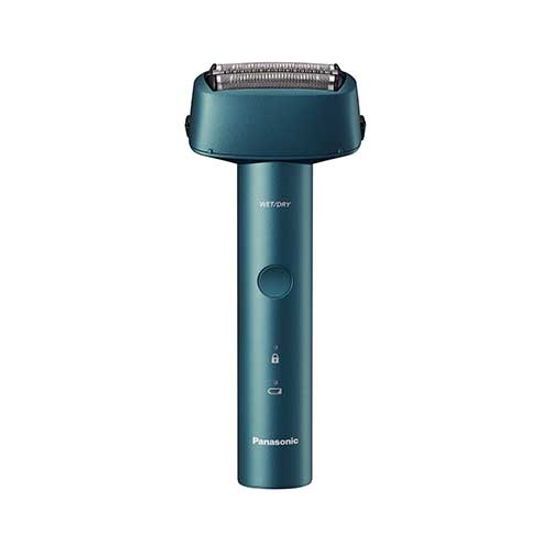 Panasonic ES-RM3D Triple Blade Electric Shaver in Aqua color, designed for men's grooming and beauty needs.