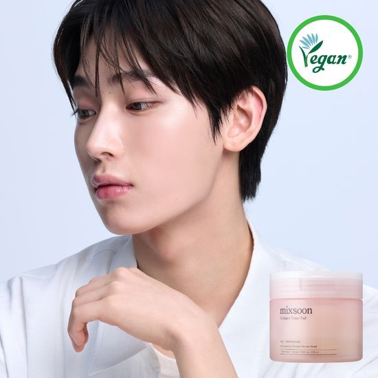 Mixsoon Collagen Toner Pads - 110 sheets, K-Beauty skincare product for hydration and rejuvenation.