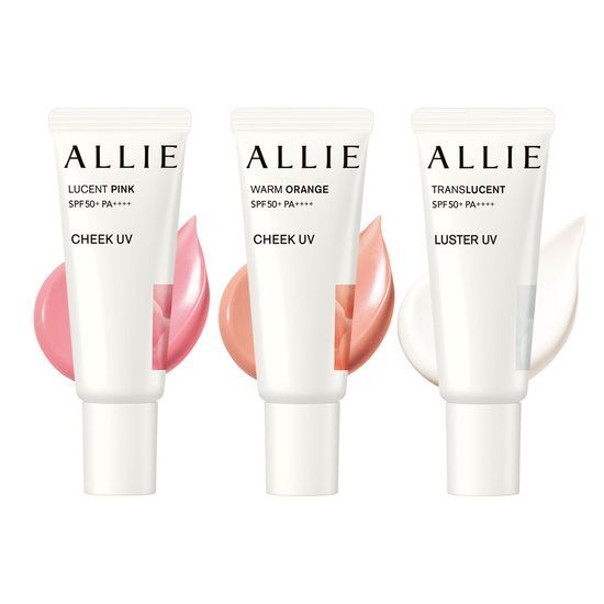 Alt text: Ali Chrono Beauty Color-On UV Cheek Sunscreen in Warm Orange - K-Beauty skincare product for sun protection and a radiant complexion.