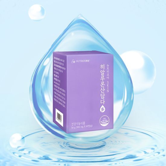 NutriCore Hyaluronic Acid Capsules - 60 capsules in a bottle, promoting hydration and skin health, 30-day supply.