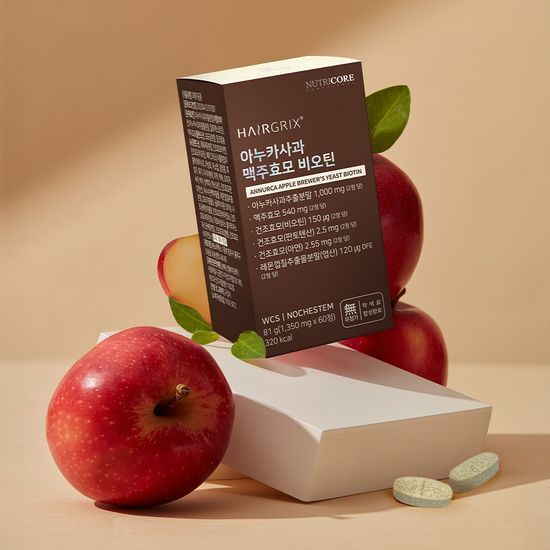 NutriCore Hair Grix Anuka Apple Beer Yeast Biotin 60 Tablets - 30-Day Supply for healthy hair growth