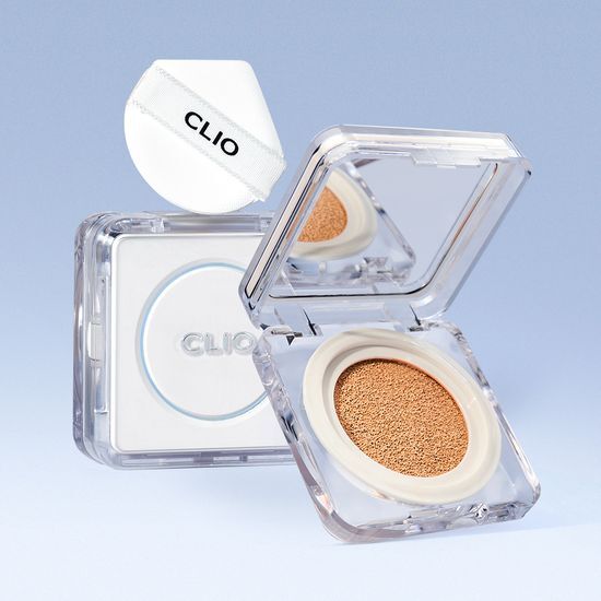 Clio Kill Cover Foundation Wear Cushion Mini 5g in shade 21N Linen, showcasing a compact design ideal for flawless coverage.