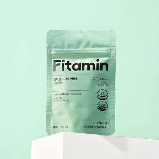 Fitamin Easy Pack Catechin 15 Tablets for a 15-Day Supply, featuring health benefits in a convenient packaging.