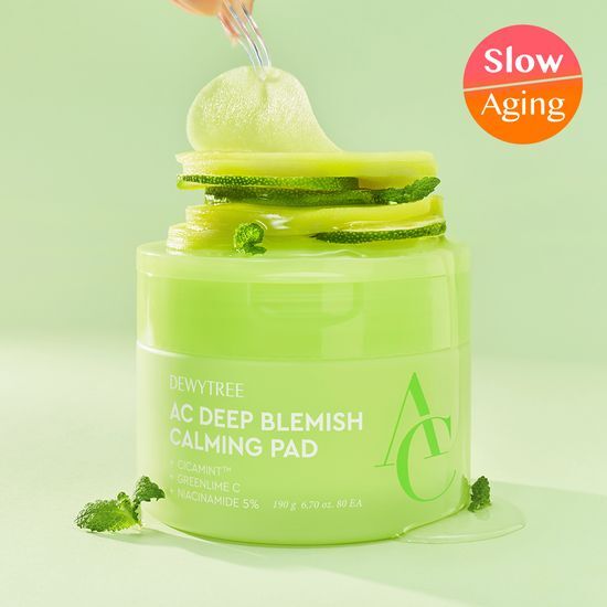 Duetree AC Deep Spot Calming Pad - 80 sheets, K-Beauty skincare product for soothing and calming skin, ideal for blemish-prone skin.