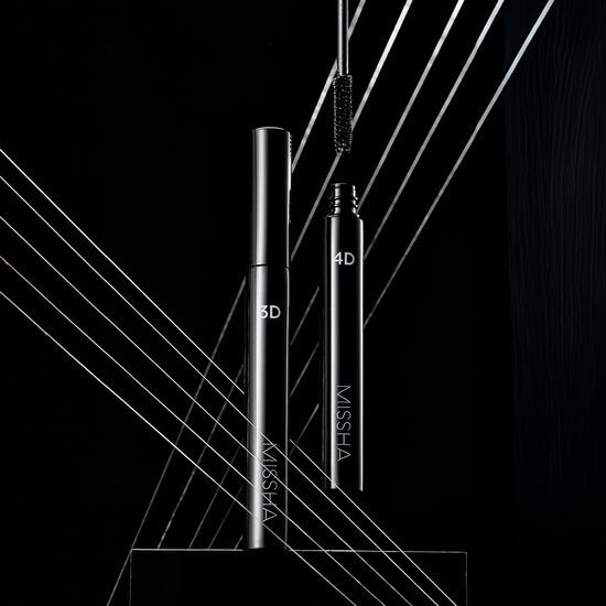 Missha 3D Mascara for enhanced volume and length, featuring a sleek black tube design.