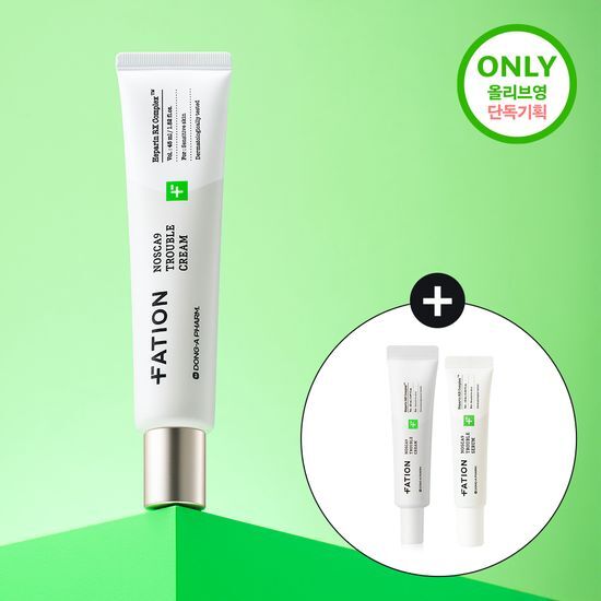 Partyon Noskanine Trouble Cream 45ml large size set with 20ml cream and 15ml serum, K-Beauty skincare moisturizer for personal care.