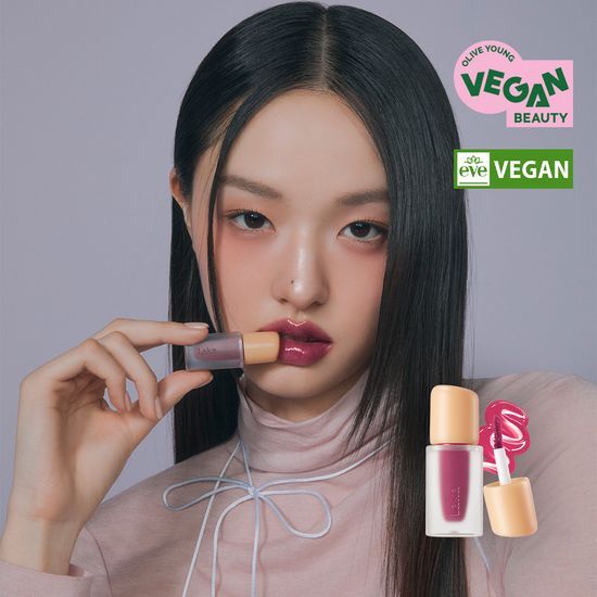 Mini Laka Fruity Glam Tint in 120 Cafe Rose - 30 warm tone colors, perfect for vibrant lip looks.