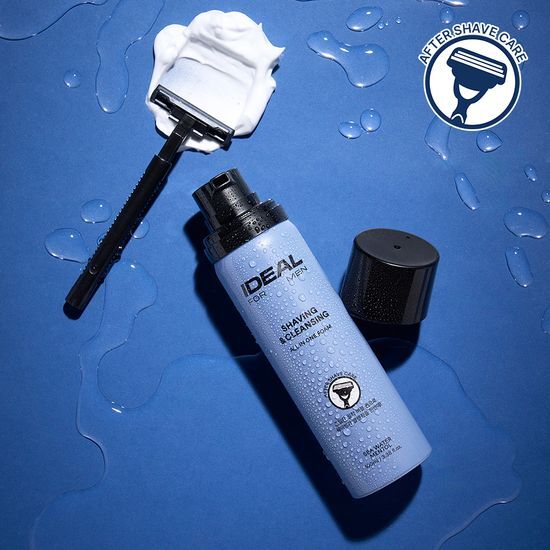 100mL Ideal for Men All-in-One Foam for shaving and cleansing, perfect for K-Beauty enthusiasts and men's grooming.