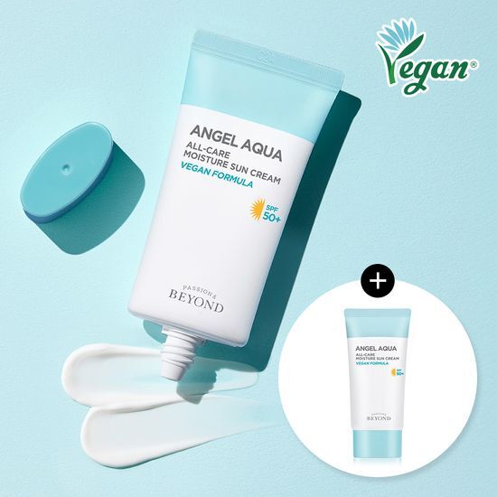 Beyond Angel Aqua All-Care Moisturizing Sunscreen Double Set (50ml + 50ml) - K-Beauty skincare product for sun protection and hydration.