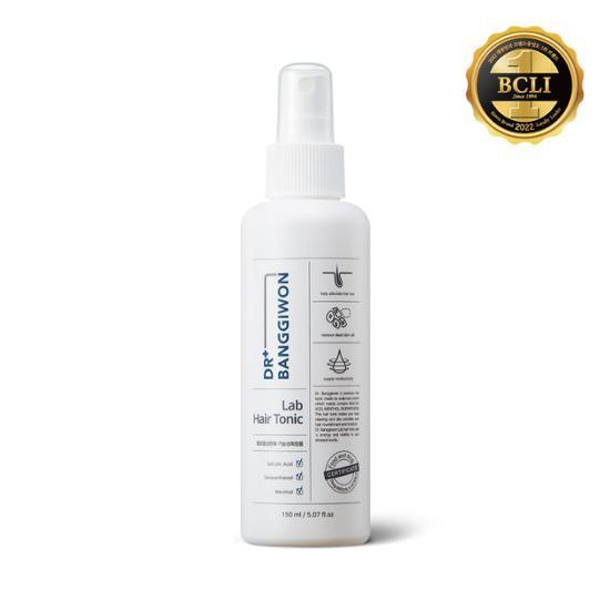 Dr. Bang Gi-won's Lab Hair Loss Tonic and Wrap Tonic 150ml bottles for effective hair care, featuring K-Beauty ingredients.