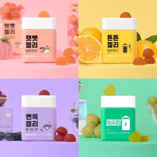 Bright Jelly Lutein from Nimom Naemom Nutritional Jelly Multi-Vitamin Gummies Collection, featuring Vitamin C, Vitamin D, and Lutein for enhanced health benefits.