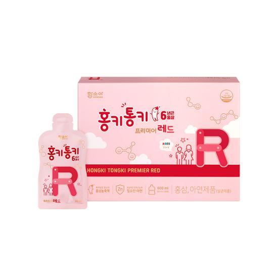 Alt text: Hamsoa Hongki Tongki Premier Red - 30 sachets for a 1-month supply, featuring premium herbal ingredients for wellness.