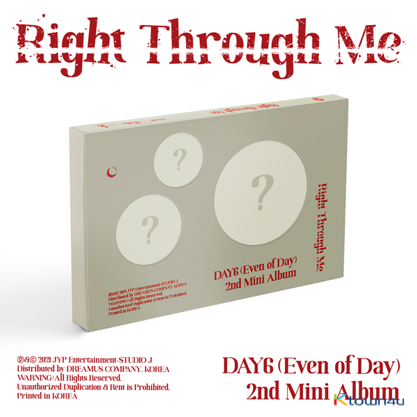 DAY6 (Even of Day) - Mini Album 2 [Right Through Me] by DAY6 - Available at allkpopmag. Price: $12.25.