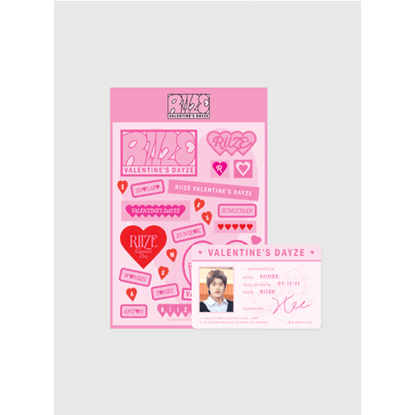 RIIZE - [VALENTINE'S DAYZE] Removable Sticker & ID Card Set by RIIZE - Available at allkpopmag. Price: $10.97.