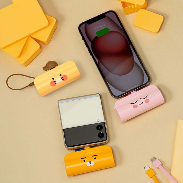 [Travel Essential] Kakao Friends Hipster Docking Power Bank 5000mAh + Relaxing Sofa Portable Fan by Kakao Friends Tech Products - Available at allkpopmag. Price: $46.91.