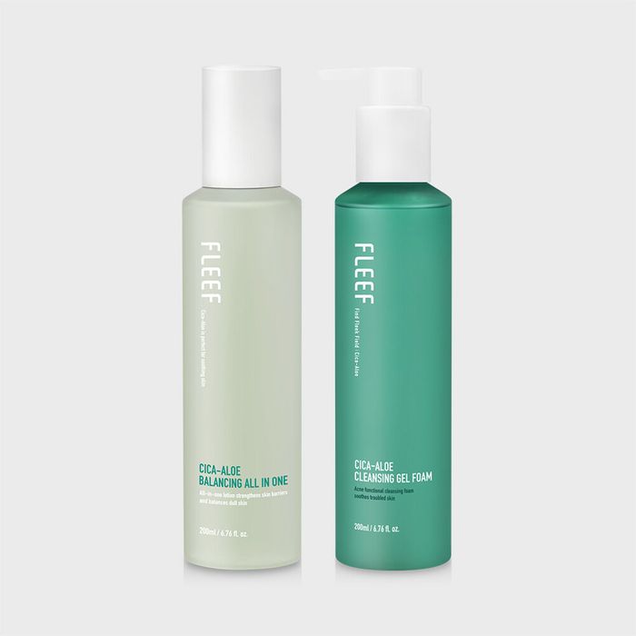 Pleaf Hydration Balancing Set: Cleansing Gel Foam + All-in-One by Flip - Available at allkpopmag. Price: $62.90.