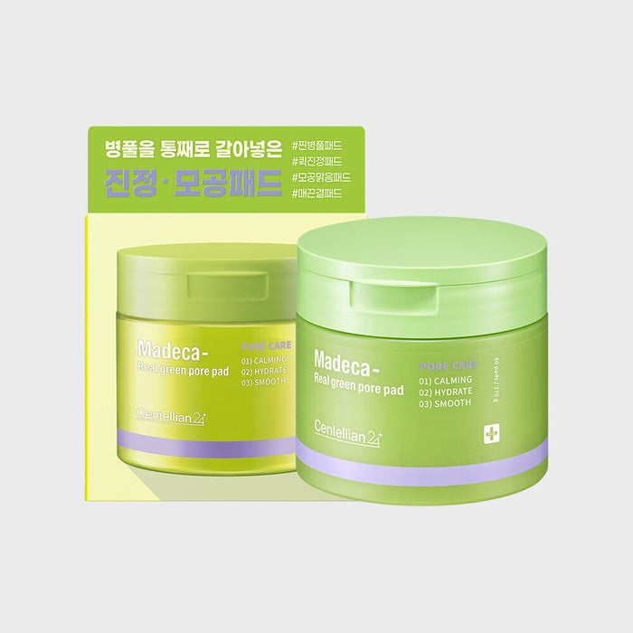 Centellian24 Madeca Real Green Pore Pads 60 Sheets - Soothing, Tightening, Brightening by Centellian24 - Available at allkpopmag. Price: $32.92.