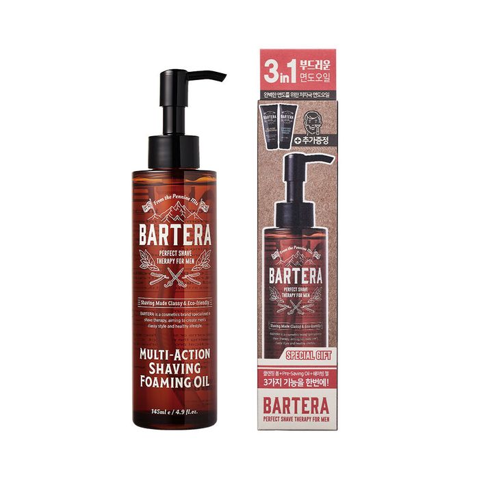 Multi-Action Shaving Foam Oil Gift Set by Bartera - Available at allkpopmag. Price: $28.43.